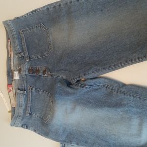 Guess Jeans front button up no back pockets bit of stretch acid washed look